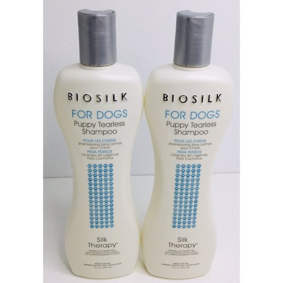 2 BIOSILK DOGS Silk Therapy PUPPY TEARLESS Shampoo for Delicate Coat Skin 12oz - Picture 4 of 5